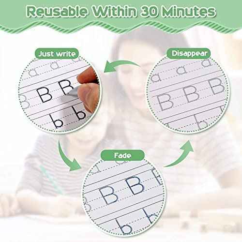 BUY 2 GET 2 FREE - Magic Reusable kids Copybook (4 Book + 10 Refill +1 Pen + 1 Grip)