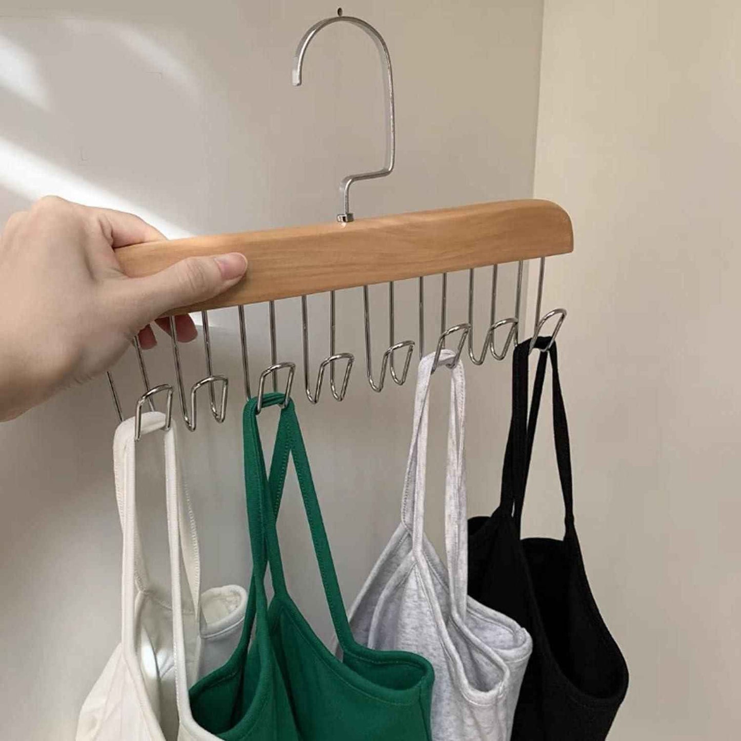 BUY 1 GET 1 FREE - Multifunctional Wooden Hanger with Metal Hooks