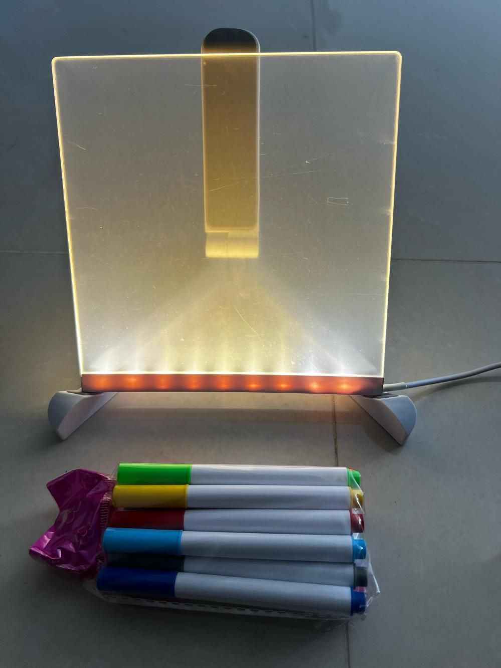 3D LED Acrylic Message Board + 12 Pens