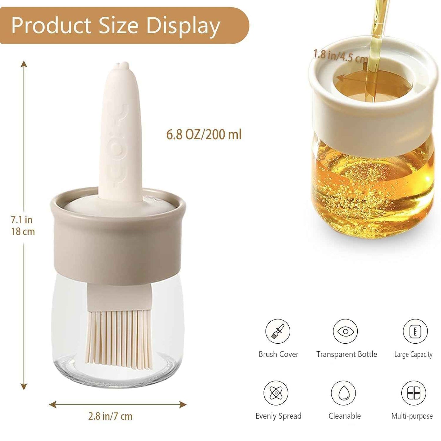 BUY 1 GET 1 FREE - 200ml Oil Dispenser Bottle with Silicone Brush