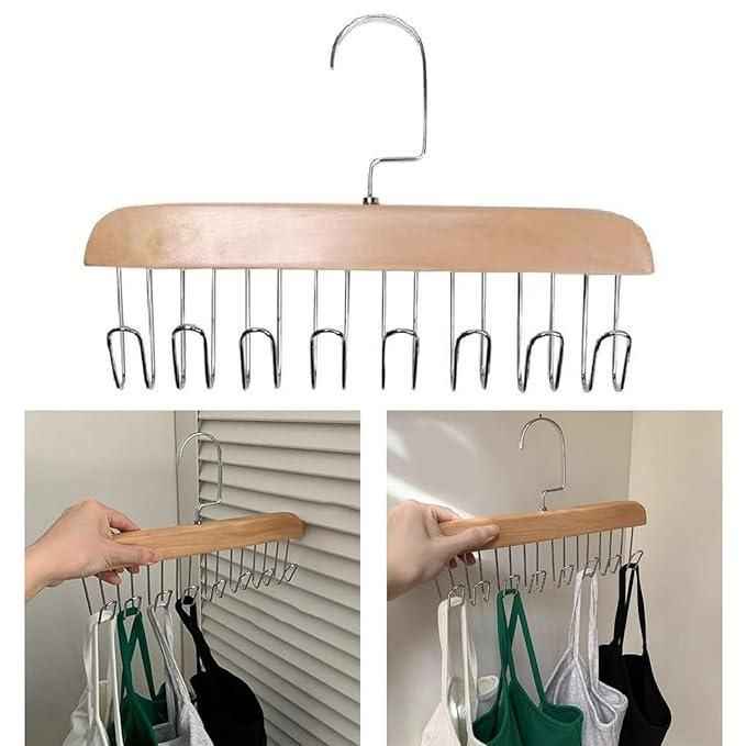 BUY 1 GET 1 FREE - Multifunctional Wooden Hanger with Metal Hooks