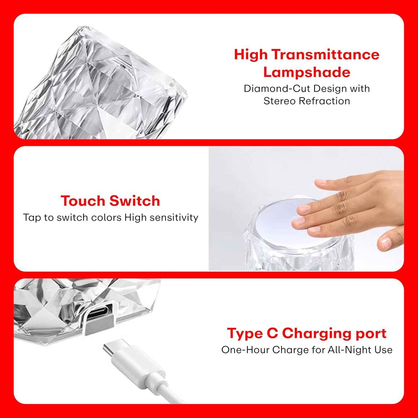 Crystal Diamond LED Lamp