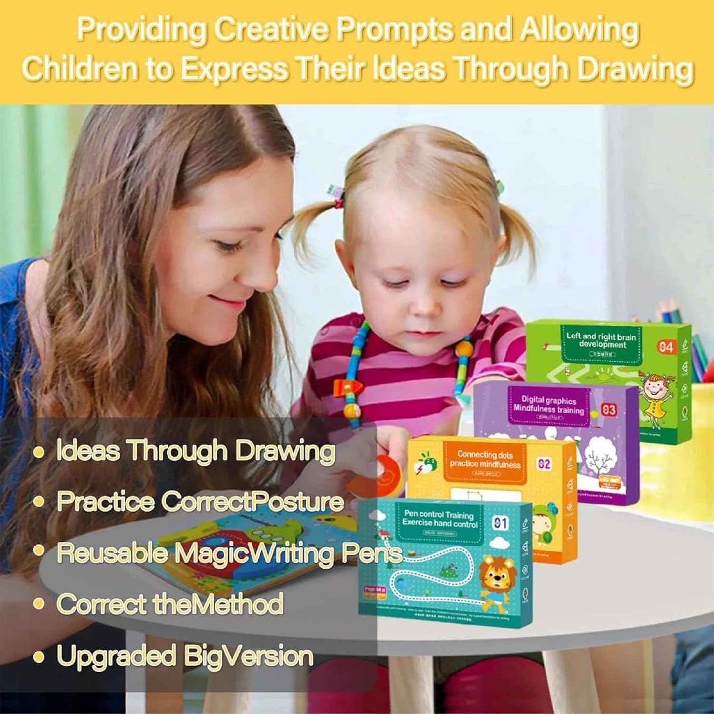 Magical Tracing & reusable Workbook Set for Kids – Alphabets, Numbers & Pen Control Training.