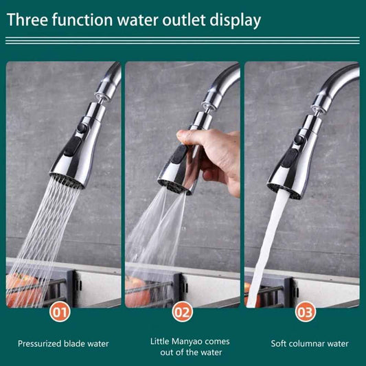 3-Mode Stainless Steel Kitchen Faucet