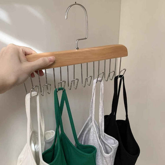 BUY 1 GET 1 FREE - Multifunctional Wooden Hanger with Metal Hooks