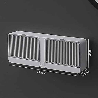 Wall-Mount Double Soap Holder with Lid